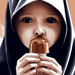 muslim people eat  cocoa icecream